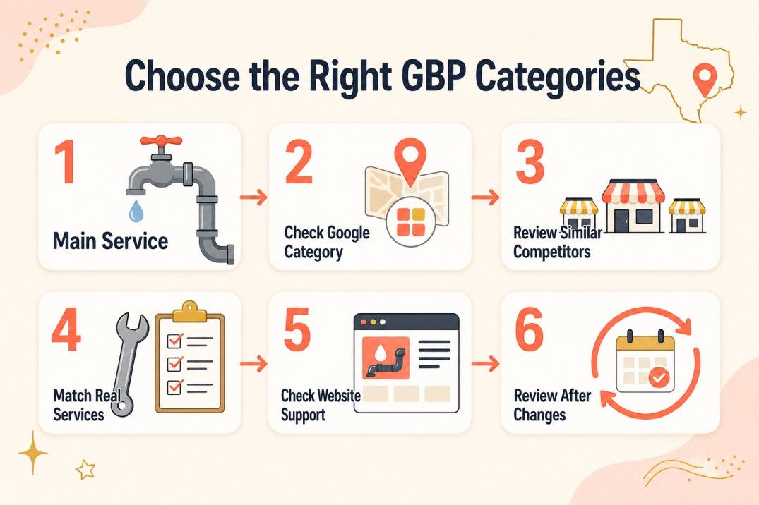 Six steps for choosing plumber Google Business Profile categories
