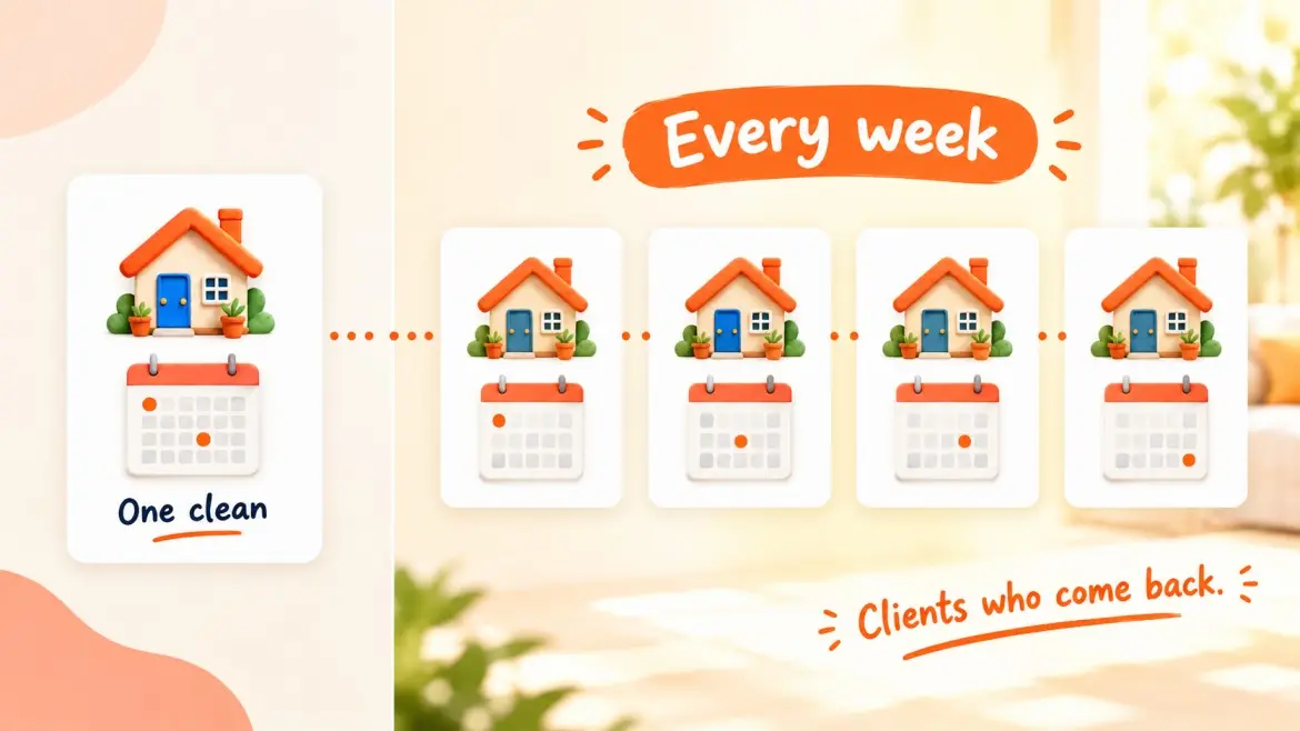 A single one-off clean compared with the same home cleaned every week