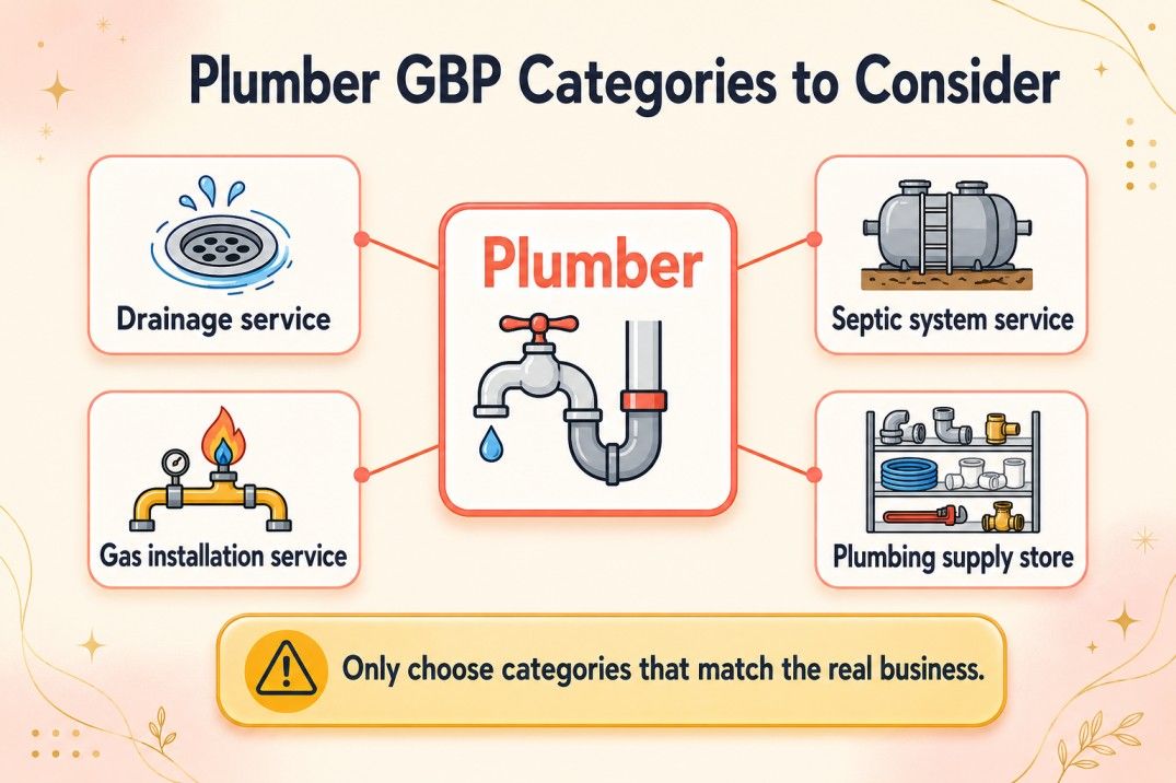 Additional Google Business Profile categories for plumbing companies
