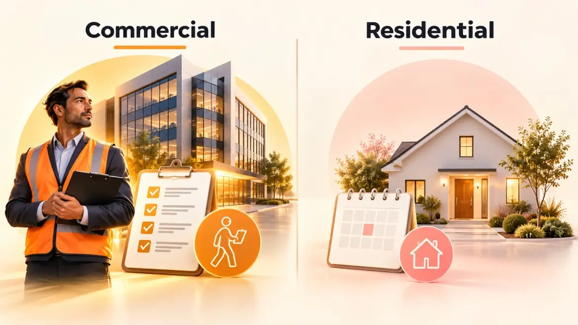 Comparison of commercial and residential cleaning search intent